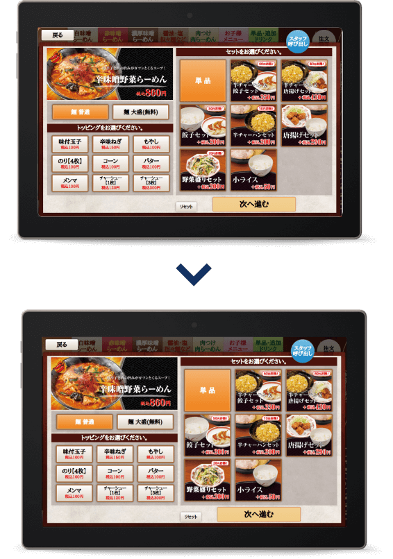 タブレット画面