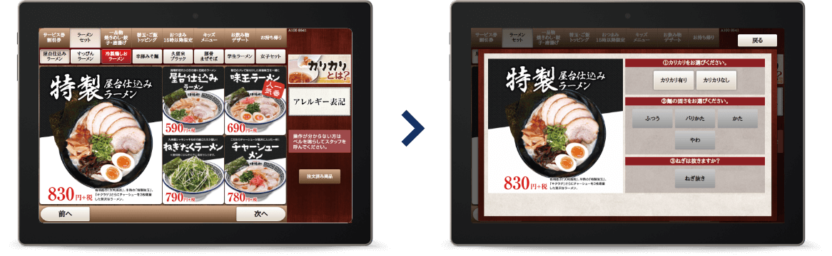 タブレット画面