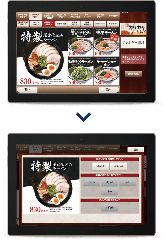 タブレット画面